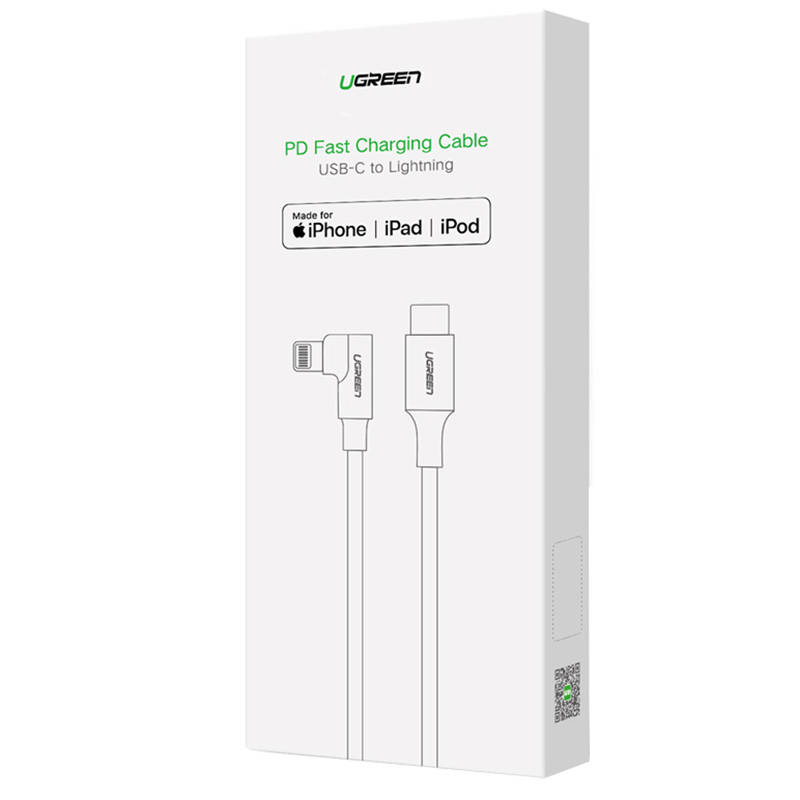 Lightning na USB-C 2.0 kutni kabel UGREEN US305, 3A, 1,5 m