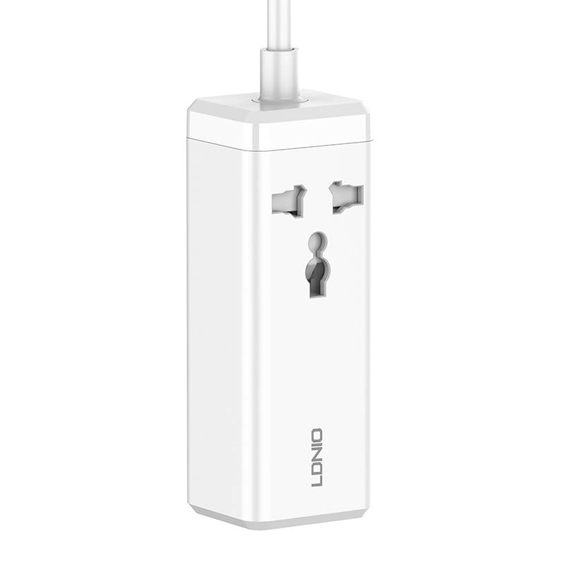 Razdjelnik s 1 AC utičnicom, 2x USB, 2x USB-C LDNIO SC1418, EU/US, 2500W (bijeli)