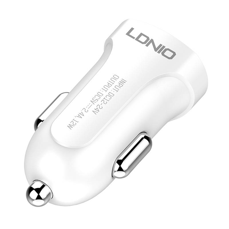 Auto punjač LDNIO DL-C17, 1x USB, 12W + Micro USB kabel (bijeli)