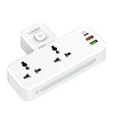 LDNIO SC2311 produžni kabel s 2 AC utičnice, 2USB, USB-C, 2500 W s noćnim svjetlom, EU/US (bijeli)