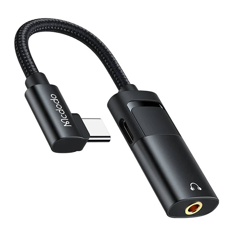 USB-C na AUX mini priključak 3,5 mm + USB-C adapter, Mcdodo CA-1880 (crni)