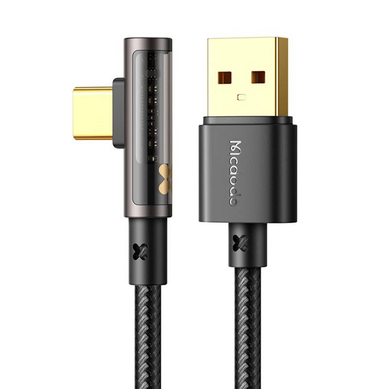 USB na USB-C Prism kabel od 90 stupnjeva Mcdodo CA-3381, 6A, 1,8 m (crni)