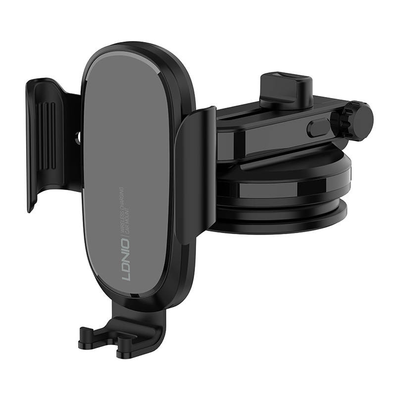 LDNIO Gravity Car Mount, MW21-1, s induktivnim punjačem 15 W (crni)