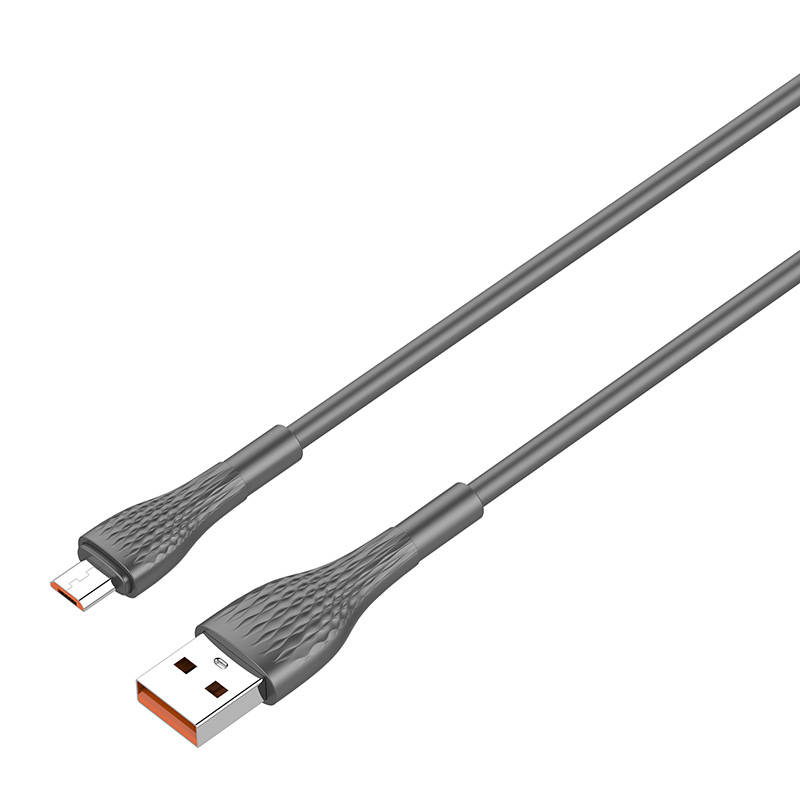 LDNIO LS672 USB - Micro USB 2m, 30W kabel (sivo)