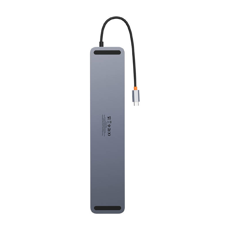 Hub 12w1 Baseus EliteJoy Gen2 serija USB-C do 2xHDMI+ 3xUSB 3.0+ PD+ DP+ SD/TF+ RJ45+Type-C+ 3,5 mm (tamno siva)