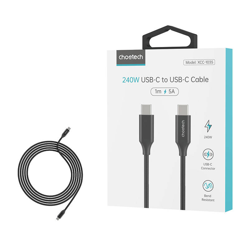 Kabel USB-C do USB-C Choetech XCC-1035 240W 1.2m (crni)