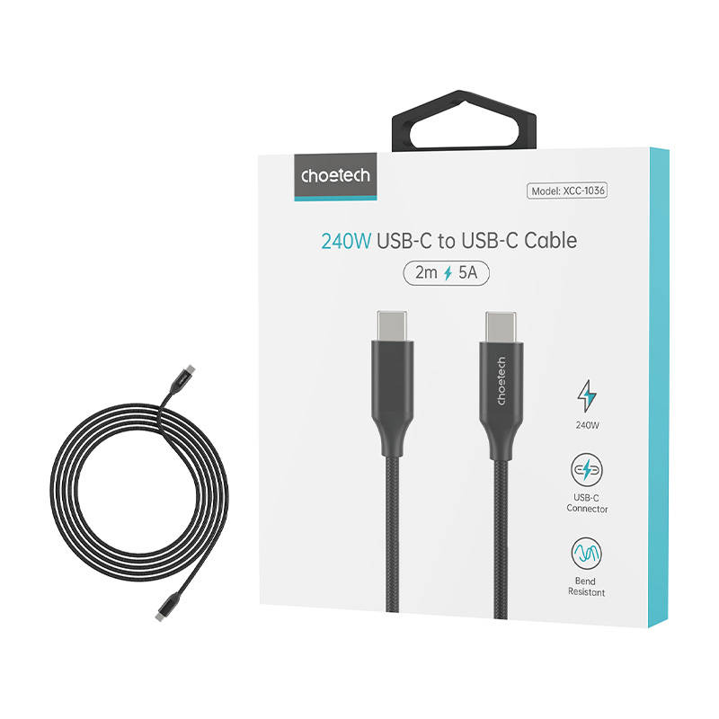 Kabel USB-C do USB-C Choetech XCC-1036 240W 2m (crni)