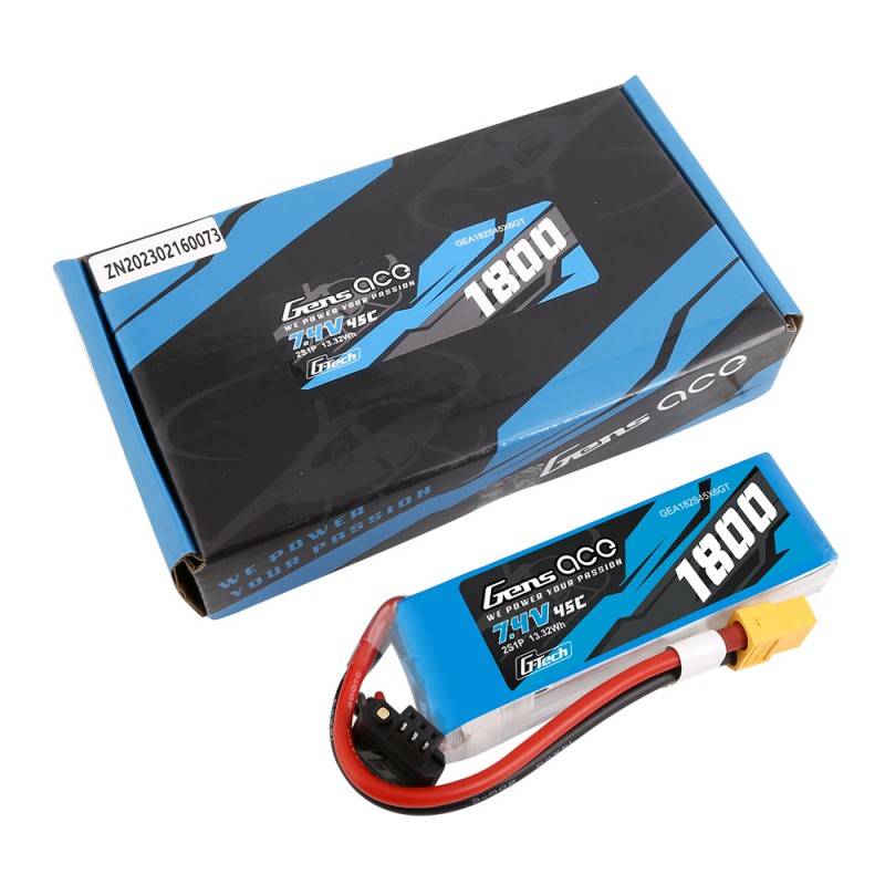 Baterija GensAce G-Tech LiPo 1800mAh 7.4V 45C 2S1P XT60