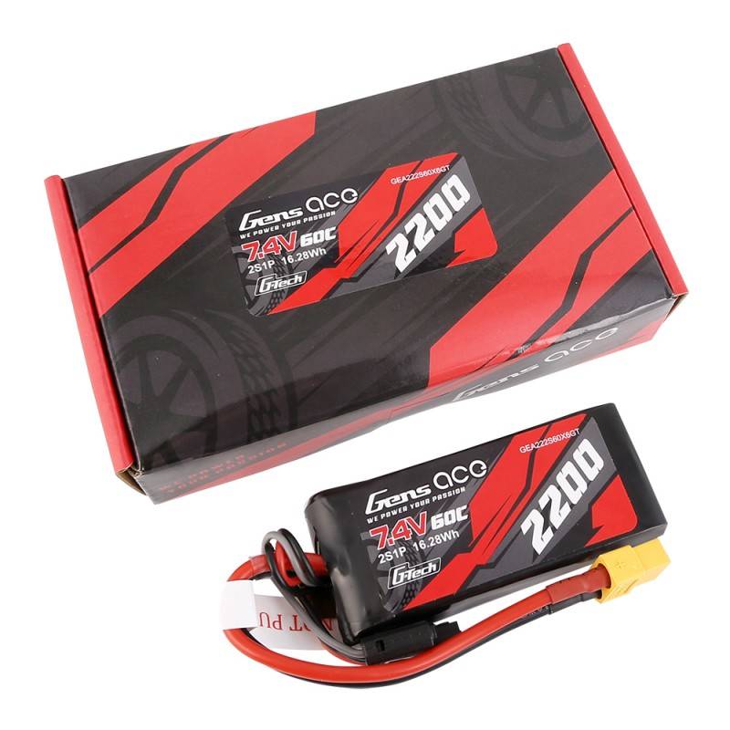 Baterija GensAce G-Tech LiPo 2200mAh 7.4V 60C 2S1P XT60