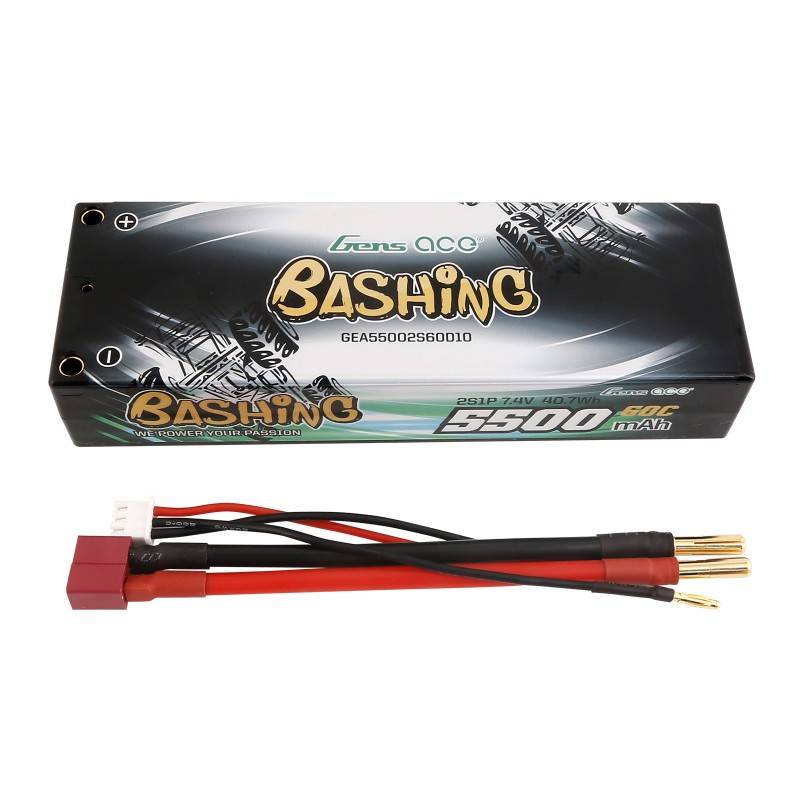 Baterija Lipo Gens ace 5500mAh 2S 7.4V 60C HardCase RC 10# auto s T-utikačem