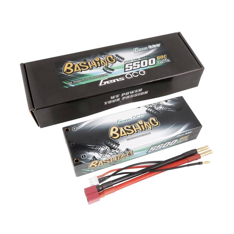 Baterija Lipo Gens ace 5500mAh 2S 7.4V 60C HardCase RC 10# auto s T-utikačem