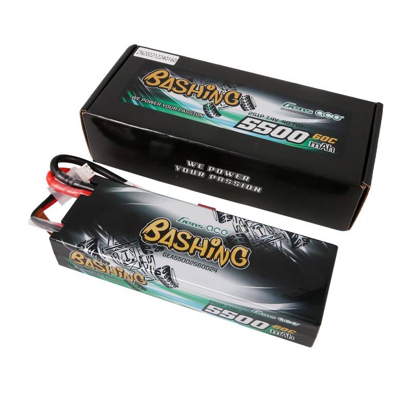 Gens ace 5500 mAh 7.4 V 2S1P 60C lipo baterija za automobil Hardcase 24# s T utikačem