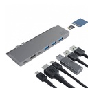 Green Cell Adapter HUB GC Connect60 8in1 (Thunderbolt 3, USB-C, HDMI, 3x USB 3.0, SD, microSD) za MacBook Pro 13”/15”