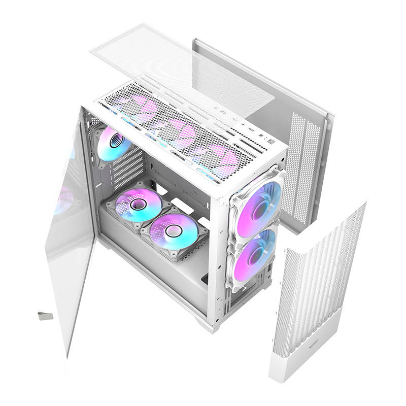 Darkflash DK415 kućište za računalo + 2 ventilatora (bijelo)