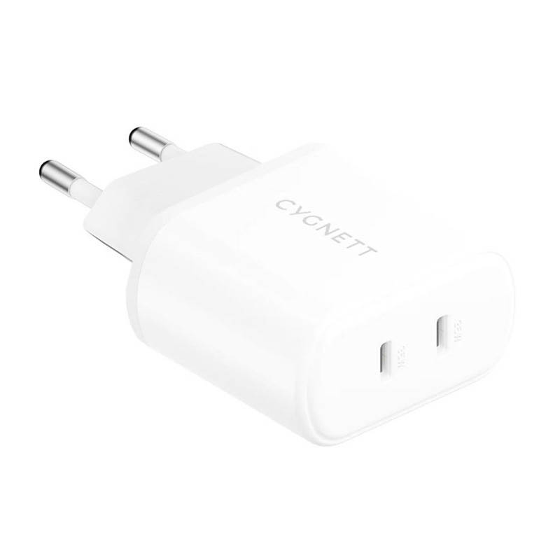 Zidni punjač Cygnett 2x USB-C 35W (bijeli)