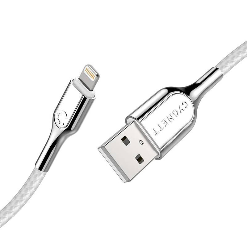 Kabel Lightning na USB Cygnett Armored 2.4A 12W 0,1m (bijeli)