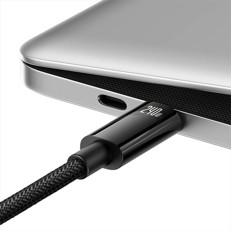 USB-C na USB-C kabel Baseus Tungsten Gold 240W 3m (crni)