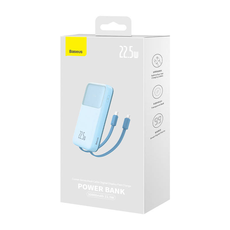 Powerbank Baseus Comet s USB na USB-C kabelom, 10000mAh, 22,5W (plavi)