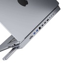 USB-C docking station / Hub za MacBook Pro 13" / 14" INVZI MagHub 12in2 sa SSD ladicom (siva)