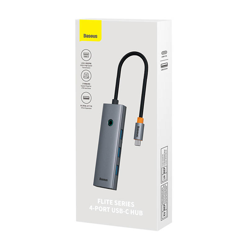 4u1 Hub Baseus UltraJoy USB-C do USB 3.0 (svemirsko siva)