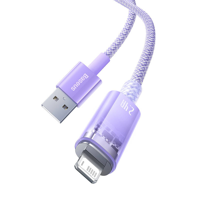 Kabel za brzo punjenje Baseus USB-A na Lightning Explorer Series 1m 2.4A (ljubičasti)