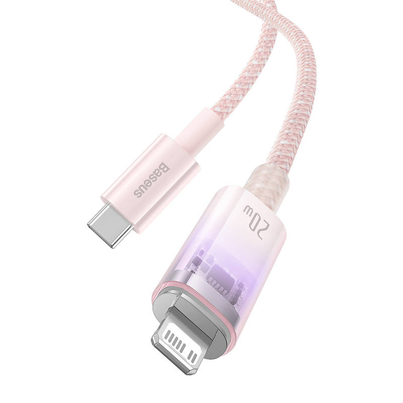 Kabel za brzo punjenje Baseus USB-A na Lightning Explorer Series 2m 20W (ružičasti)