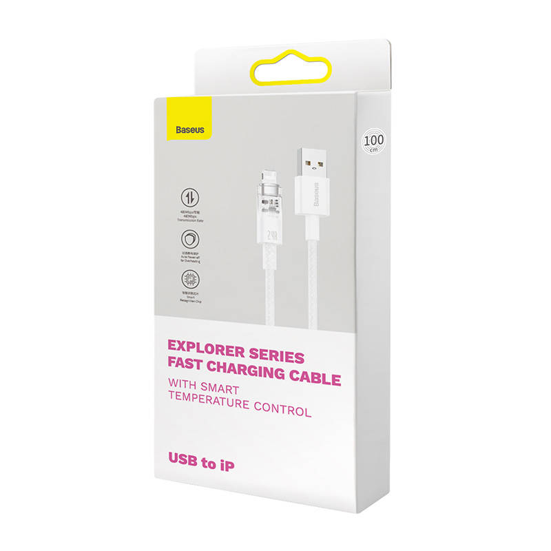 Kabel za brzo punjenje Baseus Explorer USB na Lightning 2.4A 1M (bijeli)