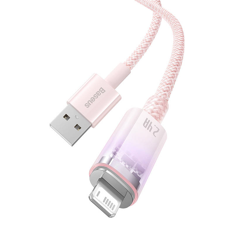 Kabel za brzo punjenje Baseus USB-A na Lightning Explorer Series 1m, 2.4A (ružičasti)