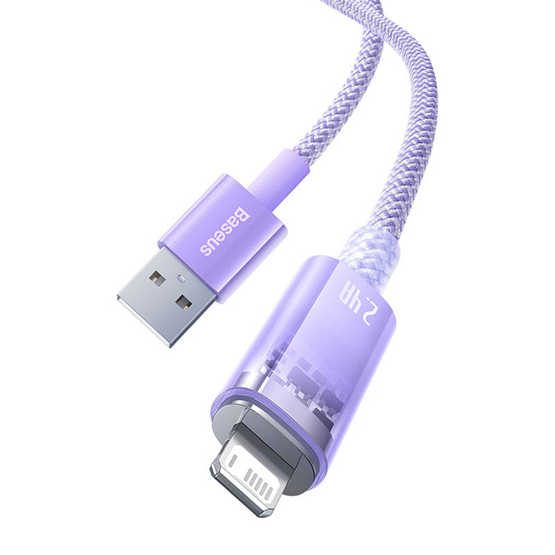 Kabel za brzo punjenje Baseus USB-A na Lightning Explorer Series 2m, 2.4A (ljubičasti)