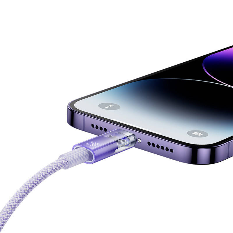 Kabel za brzo punjenje Baseus USB-A na Lightning Explorer Series 2m, 2.4A (ljubičasti)