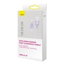 Kabel za brzo punjenje Baseus USB-A na Lightning Explorer Series 2m, 2.4A (ljubičasti)