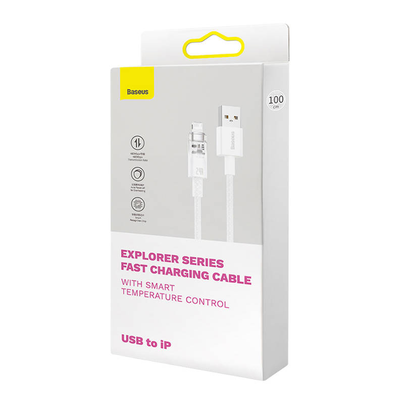 Kabel za brzo punjenje Baseus USB-A na Lightning Explorer Series 2m, 2.4A (bijeli)