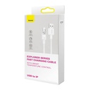 Kabel za brzo punjenje Baseus USB-A na Lightning Explorer Series 2m, 2.4A (bijeli)