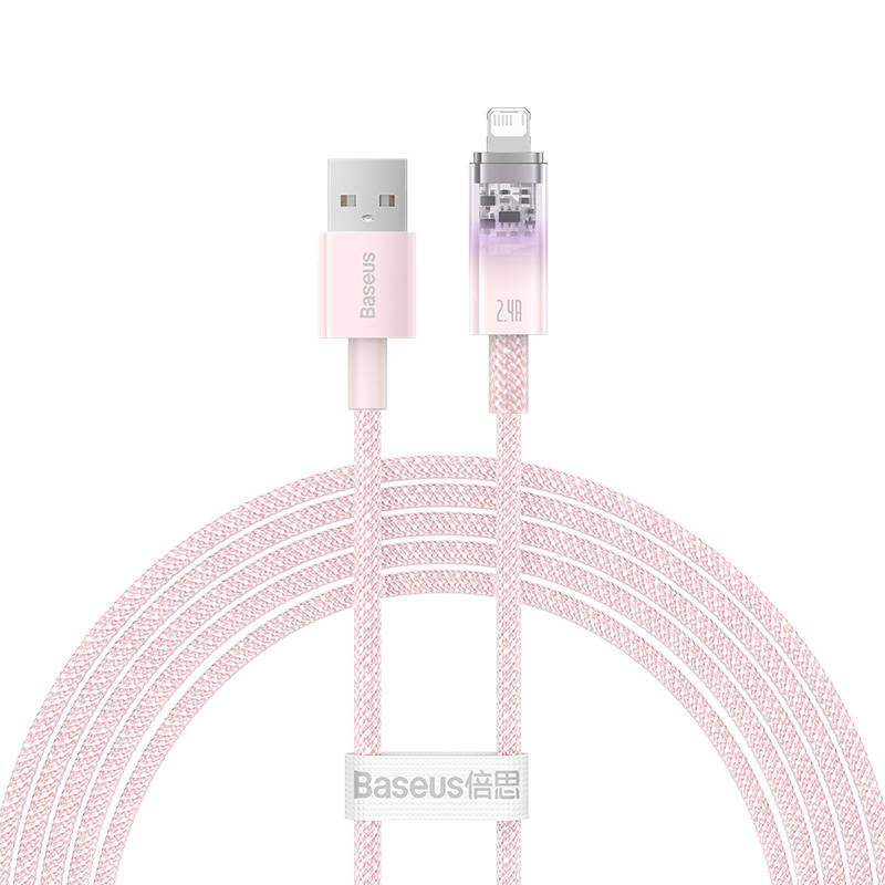 Kabel za brzo punjenje Baseus USB-A na Lightning Explorer Series 2m, 2.4A (ružičasti)