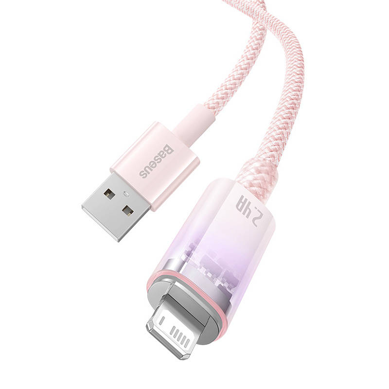 Kabel za brzo punjenje Baseus USB-A na Lightning Explorer Series 2m, 2.4A (ružičasti)