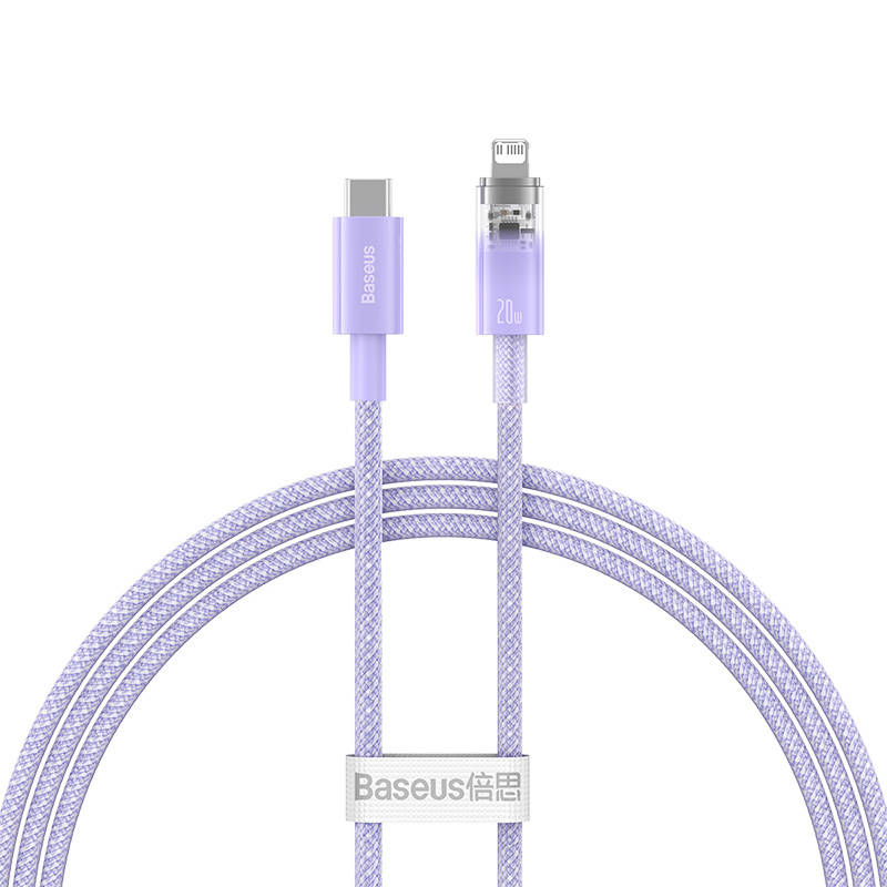 Kabel za brzo punjenje Baseus USB-C na Lightning Explorer Series 1m, 20W (ljubičasti)