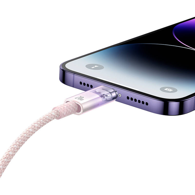 Kabel za brzo punjenje Baseus USB-C na Lightning Explorer Series 1m, 20W (ružičasti)