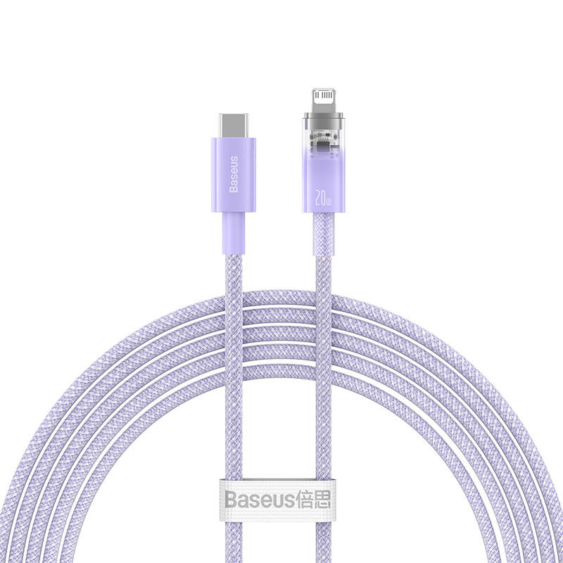 Kabel za brzo punjenje Baseus USB-C na Lightning Explorer Series 2m, 20W (ljubičasti)