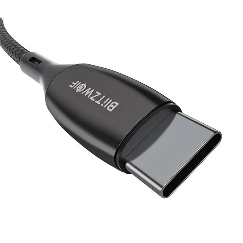 USB-C na USB-C kabel BlitzWolf BW-TC23, sa zaslonom, 100W, 1,8m (crni)