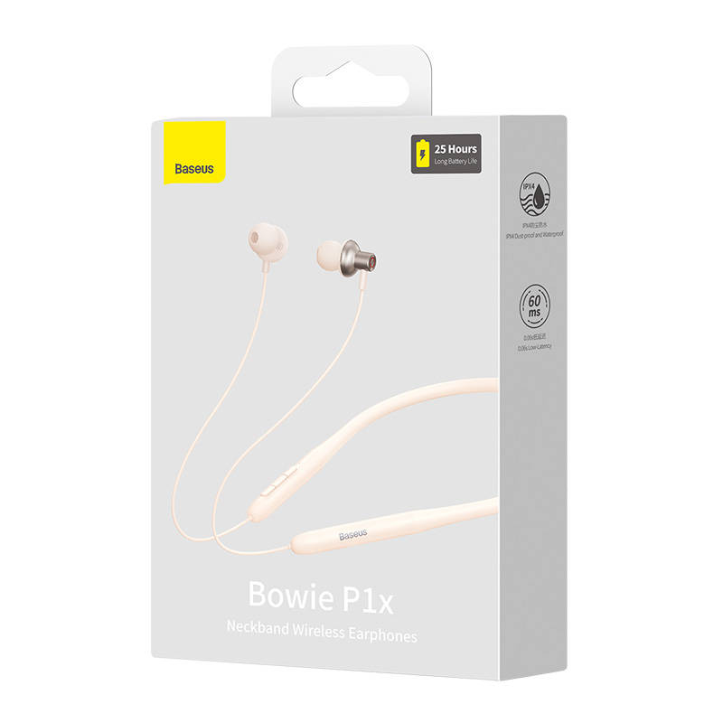 Bežične slušalice Baseus Bowie P1x In-ear Neckband kremasto-bijele