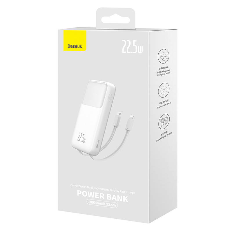 Powerbank Baseus Comet 10000mAh, 22,5W (bijeli)