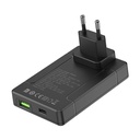 Budi univerzalni zidni punjač, ​​USB + USB-C, PD 65W + EU/UK/US/AU adapteri (crni)