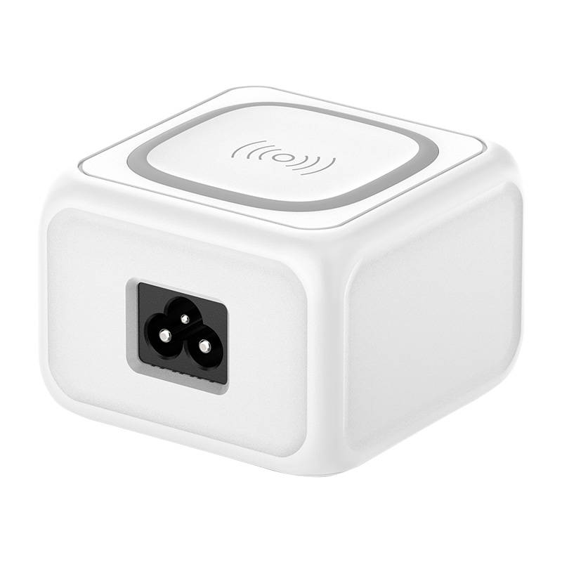 Induktivni punjač 10W Budi 317TE, 2x USB + USB-C, 18W (bijeli)