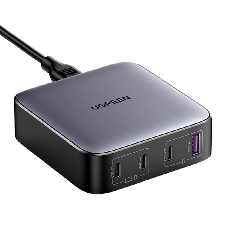 Punjač UGREEN CD328 Nexode, 3x USB-C, USB-A, GaN, 100W (crni)