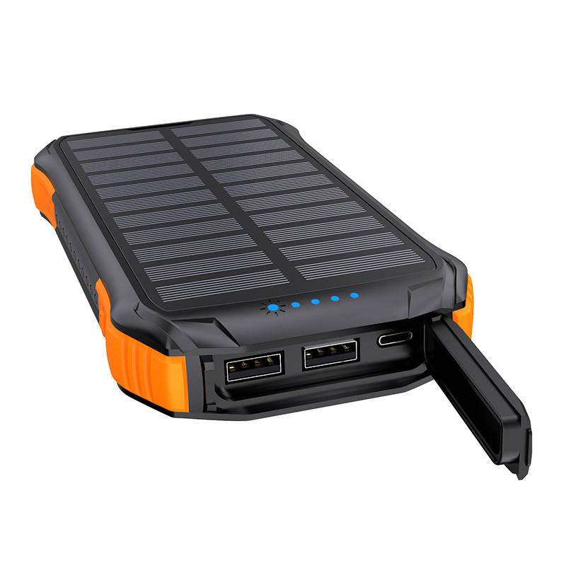 Choetech B659 solarna baterija s induktivnim punjenjem 2x USB 10000mAh Qi 5W (crno-narančasta)(Paket od 5)