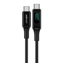 Kabel USB-C na USB-C Acefast C6-03 sa zaslonom, 100W, 2m (crni)(Paket od 5)