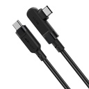 Kabel USB-C na USB-C Acefast C5-03 kutni, 100W, 2m (crni)(Paket od 5)