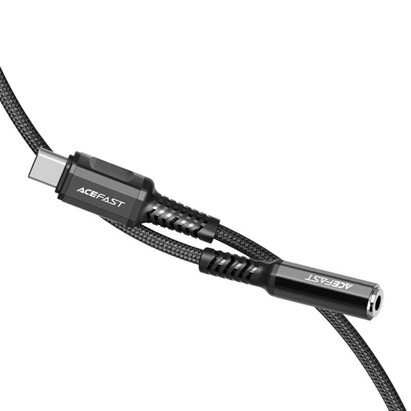 Adapter USB-C na mini jack 3,5mm Acefast C1-07 18cm (crni)(Paket od 5)