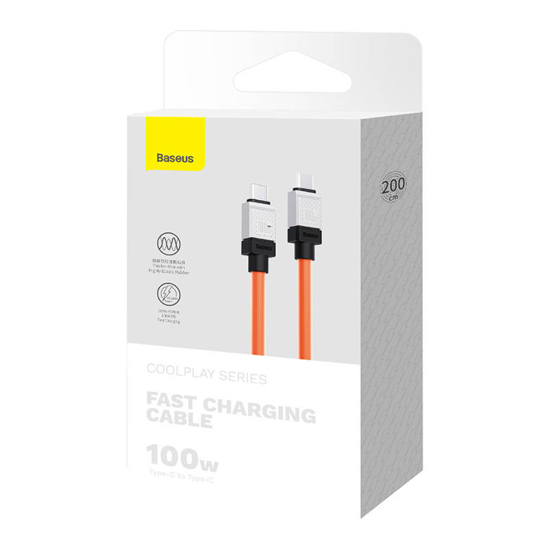 Kabel USB-C do USB-C Baseus CoolPlay 100W 2m (narančasti)