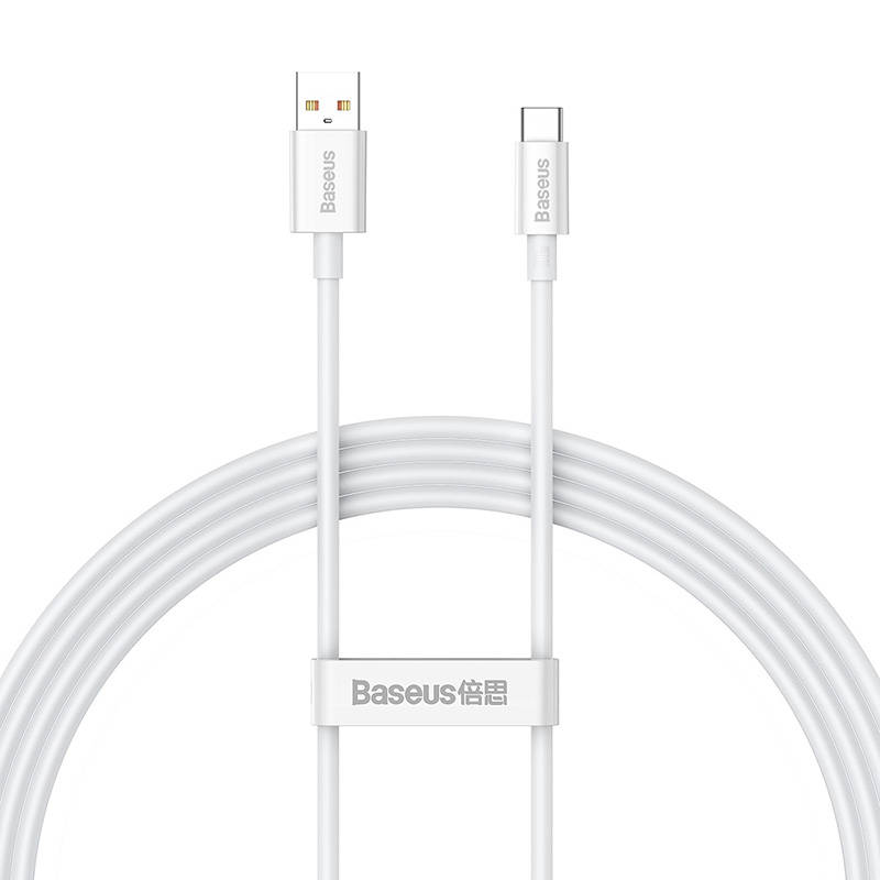 Kabel USB do USB-C Baseus Superior 100W 1.5m (bijeli) (paket od 5 komada)